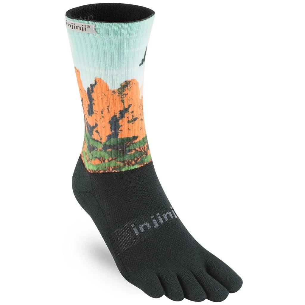 Injinji Womens Trail Midweight Crew Running Socks - Image 2